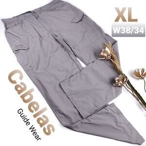 🔴 New Cabela's Guide Wear Grey Cargo Pants XL W38